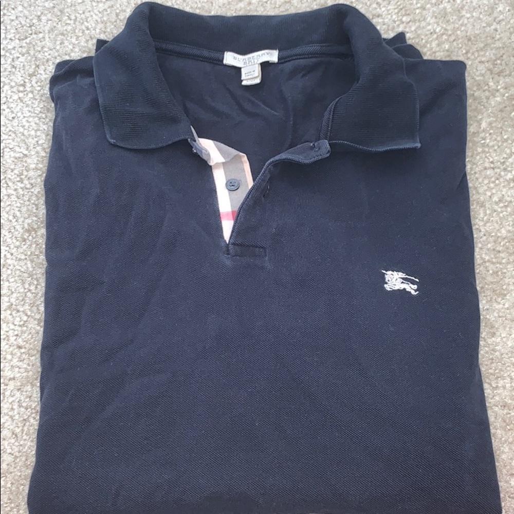 Black Burberry polo